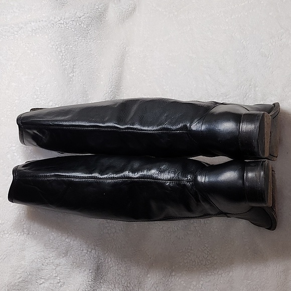 Frye Melissa Button Black Tall Leather Riding Boots Size 9 - Picture 7 of 16
